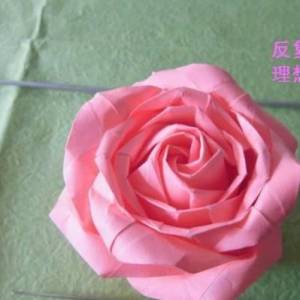 手工折叠纸酒杯玫瑰的过程图解