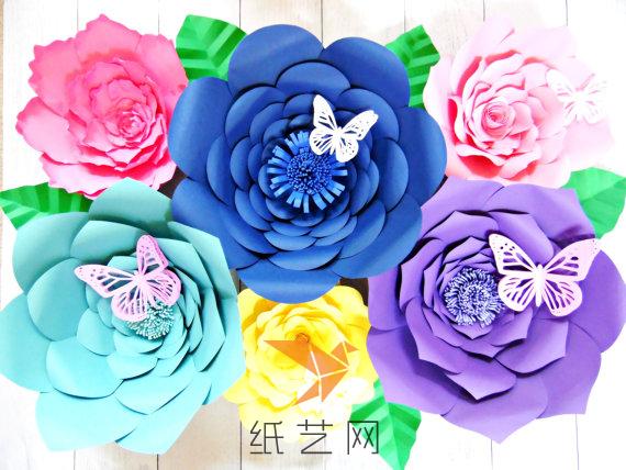 大型装饰纸艺立体花教程(聚会布置必备)