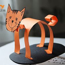 儿童节卡通猫纸艺装饰手工制作图解教程
