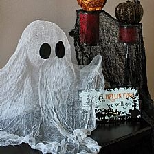 万圣节创意DIY手工制作利用纱布制作出立体的鬼魂设计