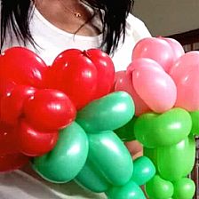 母亲节康乃馨魔术气球造型手工教程