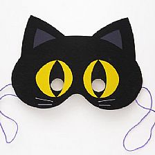 万圣节面具之简单黑猫面具制作图纸与模版