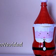利用矿泉水瓶可乐瓶变废为宝制作可爱圣诞老人手工制作